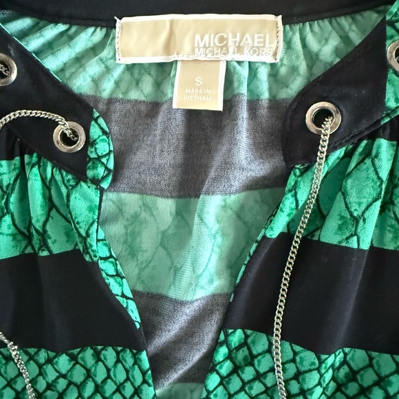 MICHAEL Michael Kors Women’s Green and Black Python Print V-Neck Dress Size S - Picture 13 of 14